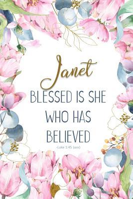 Download Janet: Blessed Is She Who Has Believed -Luke 1:45(asv): Personalized Christian Notebook for Women - Grace 4 Me Books file in PDF