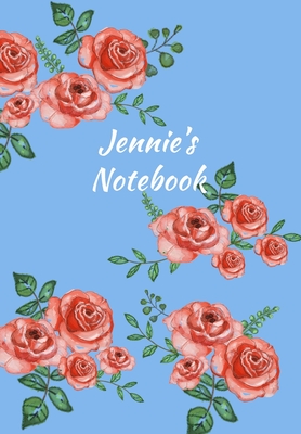 Full Download Jennie's Notebook: Personalized Journal - Garden Flowers Pattern. Red Rose Blooms on Baby Blue Cover. Dot Grid Notebook for Notes, Journaling. Floral Watercolor Design with First Name -  | ePub